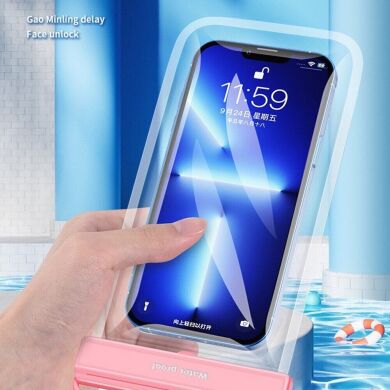 Влагозащитный чехол Deexe Waterproof Pouch для смартфонов с диагональю до 7.2 дюймов - Sapphire