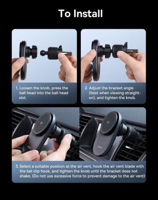 Автомобильный держатель с функцией беспроводной зарядки Baseus PrimeTrip VC2 Pro (C0013N00) - Black