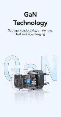 Сетевое зарядное устройство USAMS US-CC254 GaN 30W (USB + Type-C) - Black