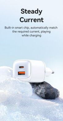 Сетевое зарядное устройство USAMS US-CC254 GaN 30W (USB + Type-C) - Black