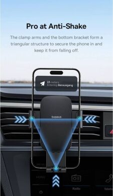Автомобільний тримач Baseus Metal Age III Gravity Car Mount (Air Outlet Version) C40467600 - Grey