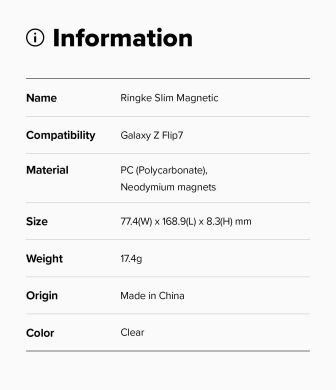 Защитный чехол Ringke Slim Magnetic для Samsung Galaxy Flip 7 (8800293855828) - Clear
