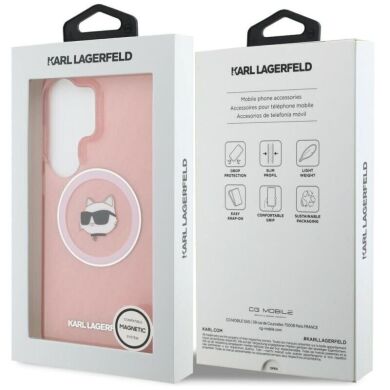 Защитный чехол Karl Lagerfeld IML Repeated Choupette MagSafe для Samsung Galaxy S26 Ultra (S948) KLHMS26LHMKBCHOP - Pink
