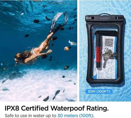 Комплект вологозахисних чохлів Spigen (SGP) Velo A610 Universal Waterproof Case - Crystal Clear