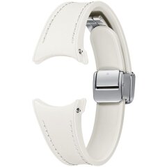 Оригинальный ремешок D-Buckle Hybrid Eco-Leather Band (S/M) для Samsung Galaxy Watch 4 / 4 Classic / 5 / 5 Pro / 6 / 6 Classic (ET-SHR93SUEGEU) - Cream