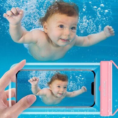 Влагозащитный чехол Deexe Waterproof Pouch для смартфонов с диагональю до 7.2 дюймов - Baby Blue