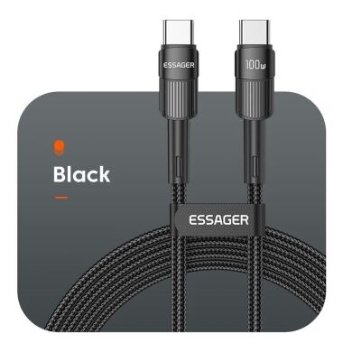 Кабель ESSAGER Star Type-C to Type-C (100W, 0.5m) EXCTT1-XCB01 - Black