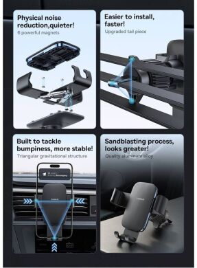 Автомобільний тримач Baseus Metal Age III Gravity Car Mount (Air Outlet Version) C40467600 - Grey