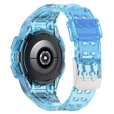 Ремешок Deexe Solid Color для Samsung Galaxy Watch 4 / 5 (44mm) - Transparent Blue