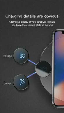Беспроводное зарядное устройство BASEUS Digital LED Display (10W) BSWC-P21 - Blue