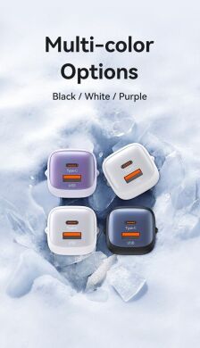 Сетевое зарядное устройство USAMS US-CC254 GaN 30W (USB + Type-C) - Black
