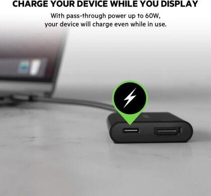 Перехідник Belkin Type-C to HDMI + Type-C (60W) AVC002BTBK - Black