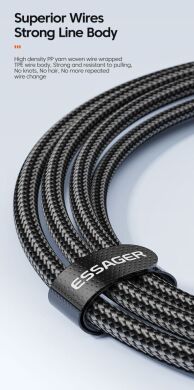 Кабель ESSAGER Star Type-C to Type-C (100W, 0.5m) EXCTT1-XCB01 - Black