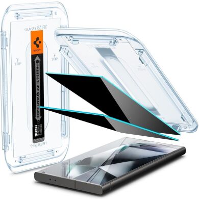 Комплект защитных стекол Spigen (SGP) GLAS.tR EZ Fit Privacy для Samsung Galaxy S24 Ultra (S928) AGL07625 - Black