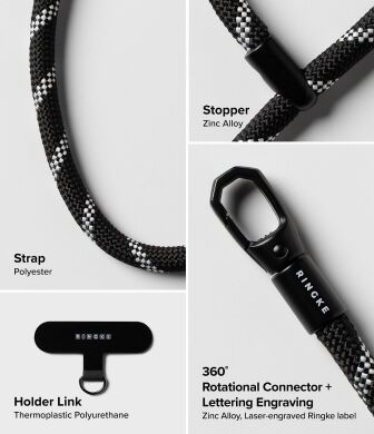 Ремінець для смартфона Ringke Holder Link Flow Hand Strap (P-Type) 8800328814103 - Shade Black