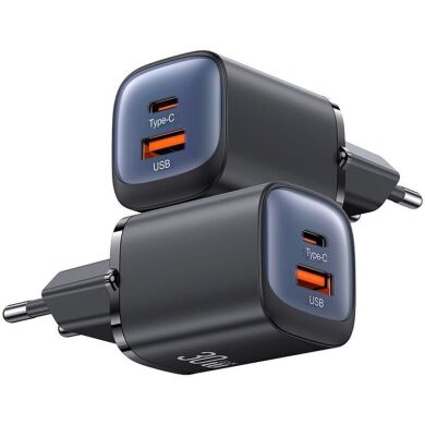 Сетевое зарядное устройство USAMS US-CC254 GaN 30W (USB + Type-C) - Black