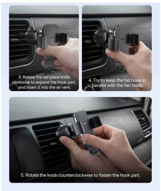 Автомобільний тримач Baseus Metal Age III Gravity Car Mount (Air Outlet Version) C40467600 - Grey