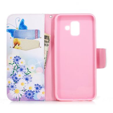 Чехол-книжка Deexe Color Wallet для Samsung Galaxy A6 2018 (A600) - Butterfly in Flowers