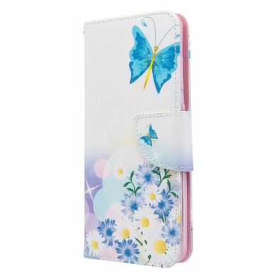 Чехол-книжка Deexe Color Wallet для Samsung Galaxy S20 (G980) - Blue Butterfly and Flowers