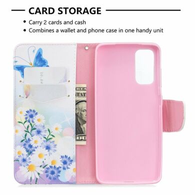 Чохол-книжка Deexe Color Wallet для Samsung Galaxy S20 (G980) - Blue Butterfly and Flowers