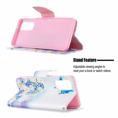 Чехол-книжка Deexe Color Wallet для Samsung Galaxy S20 (G980) - Blue Butterfly and Flowers