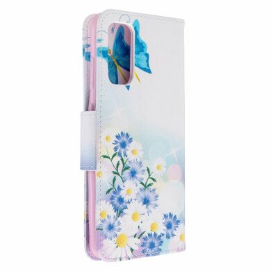 Чехол-книжка Deexe Color Wallet для Samsung Galaxy S20 (G980) - Blue Butterfly and Flowers