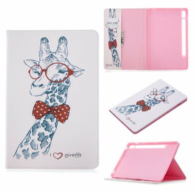 Чохол-книжка Deexe Pattern Style для Samsung Galaxy Tab S7 (T870/875) / S8 (T700/706) - Adorable Giraffe