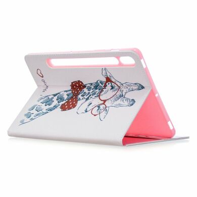 Чехол-книжка Deexe Pattern Style для Samsung Galaxy Tab S7 (T870/875) / S8 (T700/706) - Adorable Giraffe