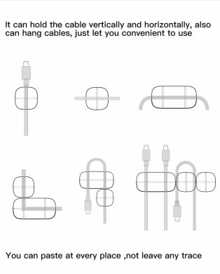 Тримач для кабелів Baseus Cross Peas Cable Clip (ACTDJ-01) - Black