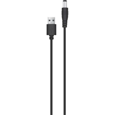 Кабель ACCLAB USB to DC 5.5х2.1мм (5V, 1.5A, 1m) - Black