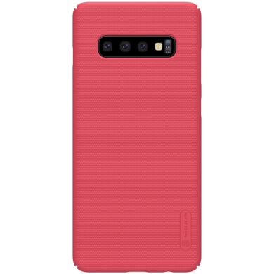 Пластиковый чехол NILLKIN Frosted Shield для Samsung Galaxy S10 Plus - Red