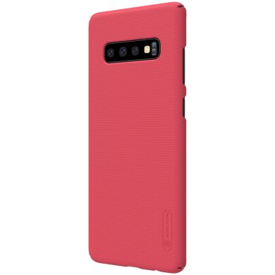 Пластиковый чехол NILLKIN Frosted Shield для Samsung Galaxy S10 Plus - Red