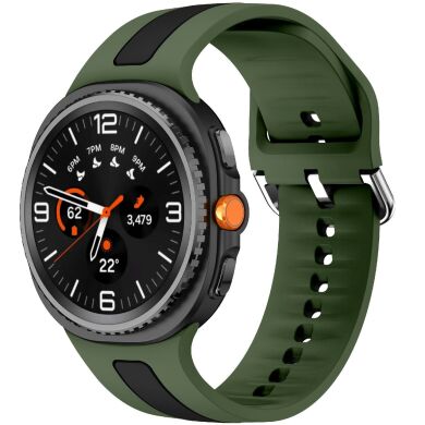 Ремешок Deexe Sport Strap для Samsung Galaxy Watch 8 (40/44mm) / 8 Classic - Army Green / Black
