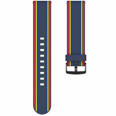 Ремешок Deexe Twill Color Strap для часов с шириной крепления 22мм - Dark Blue / Colorful