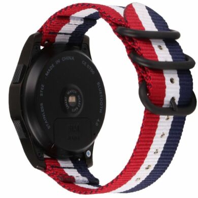 Ремінець UniCase Nylon для годинників з шириною кріплення 22мм - Red / White / Blue
