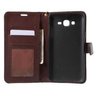 Чехол-книжка Deexe Crocodile Style для Samsung Galaxy J7 (J700) / J7 Neo (J701) - Brown