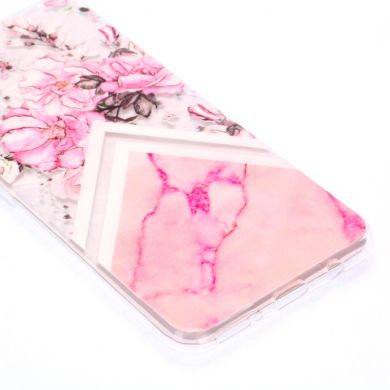 Силіконовий чохол UniCase 3D Diamond Pattern для Samsung Galaxy A7 2018 (A750) - Pink Flower and Marble Pattern