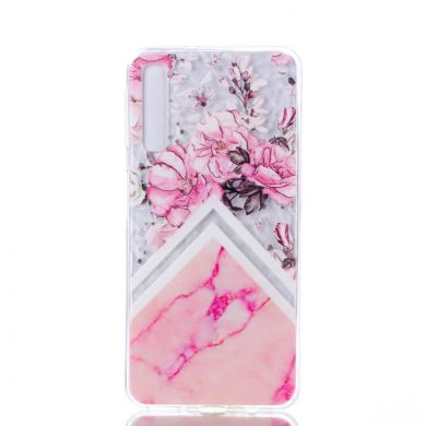 Силіконовий чохол UniCase 3D Diamond Pattern для Samsung Galaxy A7 2018 (A750) - Pink Flower and Marble Pattern