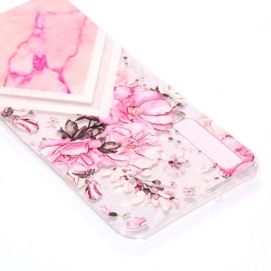 Силіконовий чохол UniCase 3D Diamond Pattern для Samsung Galaxy A7 2018 (A750) - Pink Flower and Marble Pattern