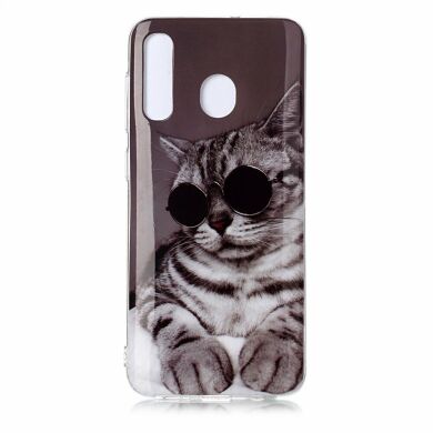 Силіконовий (TPU) чохол Deexe Life Style для Samsung Galaxy A20 (A205) / A30 (A305), Cat Wearing Glasses