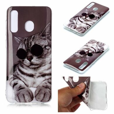 Силіконовий (TPU) чохол Deexe Life Style для Samsung Galaxy A20 (A205) / A30 (A305), Cat Wearing Glasses