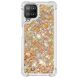 Силиконовый (TPU) чехол Deexe Liquid Glitter для Samsung Galaxy A22 (A225) / M22 (M225) - Diamond Gold Hearts. Фото 3 из 7