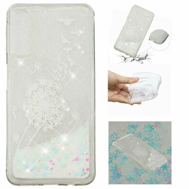 Силиконовый (TPU) чехол Deexe Liquid Glitter для Samsung Galaxy A7 2018 (A750) - Dandelion and Birds