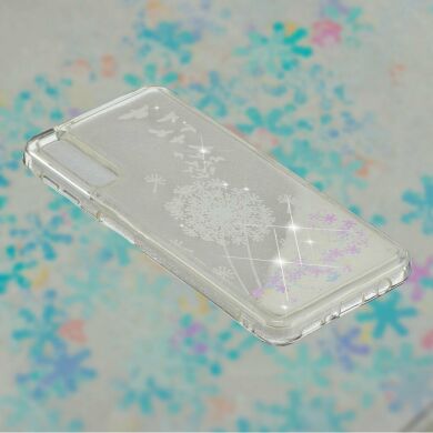 Силиконовый (TPU) чехол Deexe Liquid Glitter для Samsung Galaxy A7 2018 (A750) - Dandelion and Birds