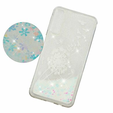 Силиконовый (TPU) чехол Deexe Liquid Glitter для Samsung Galaxy A7 2018 (A750) - Dandelion and Birds