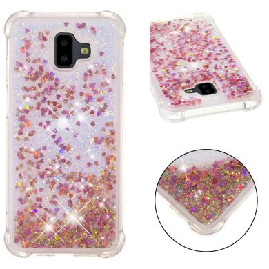 Силіконовий (TPU) чохол Deexe Liquid Glitter для Samsung Galaxy J6+ (J610) - Rose Gold
