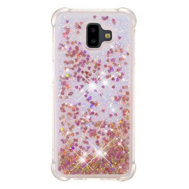 Силіконовий (TPU) чохол Deexe Liquid Glitter для Samsung Galaxy J6+ (J610) - Rose Gold