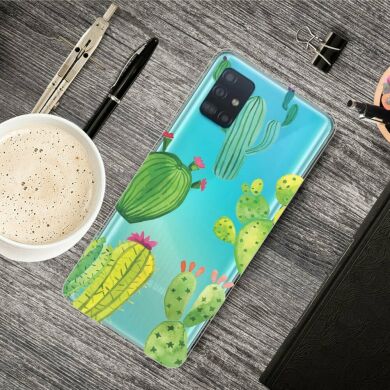 Силиконовый (TPU) чехол Deexe Pretty Glossy для Samsung Galaxy A51 (А515) - Cactus