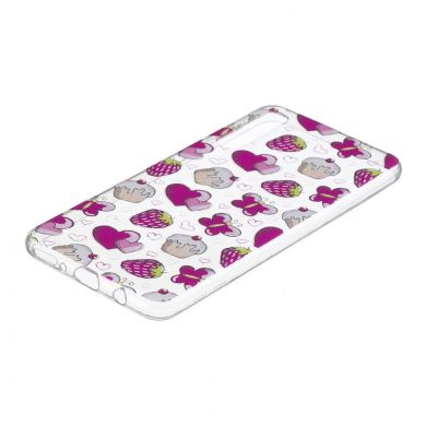 Силиконовый (TPU) чехол Deexe Pretty Glossy для Samsung Galaxy A7 2018 (A750) - Cakes and Strawberries