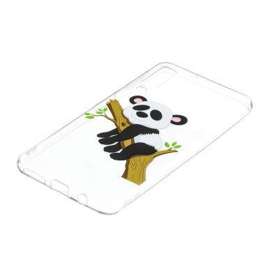 Силиконовый (TPU) чехол Deexe Pretty Glossy для Samsung Galaxy A7 2018 (A750) - Panda Climbing Tree